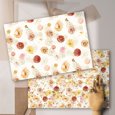 [1] Blooming White Wrapping Paper
