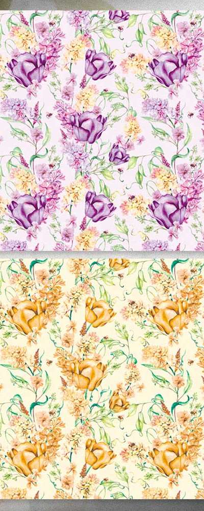 [17] Spring Party_Yellow Purple Wrapping Paper