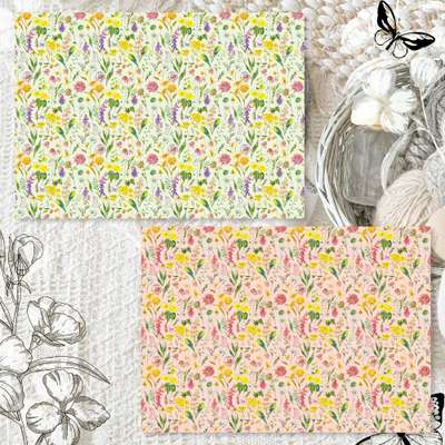 [17] Wildflower_Mint Pink Wrapping Paper (50 sheets)