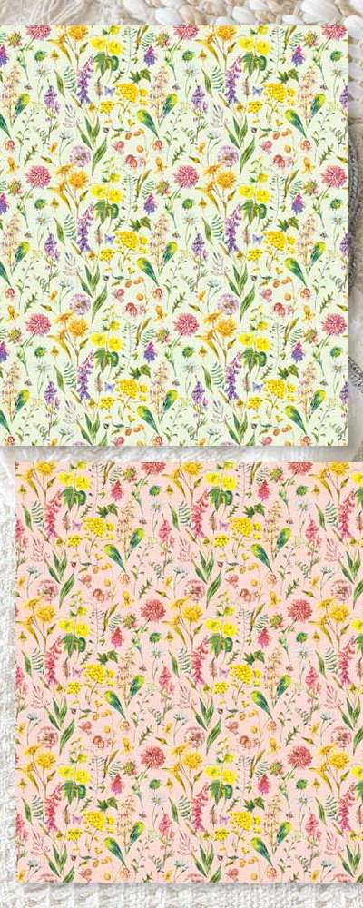 [17] Wildflower_Mint Pink Wrapping Paper (50 sheets)