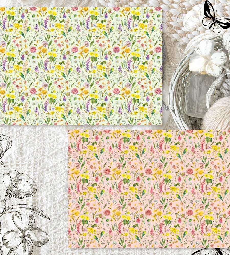 [17] Wildflower_Mint Pink Wrapping Paper (50 sheets)
