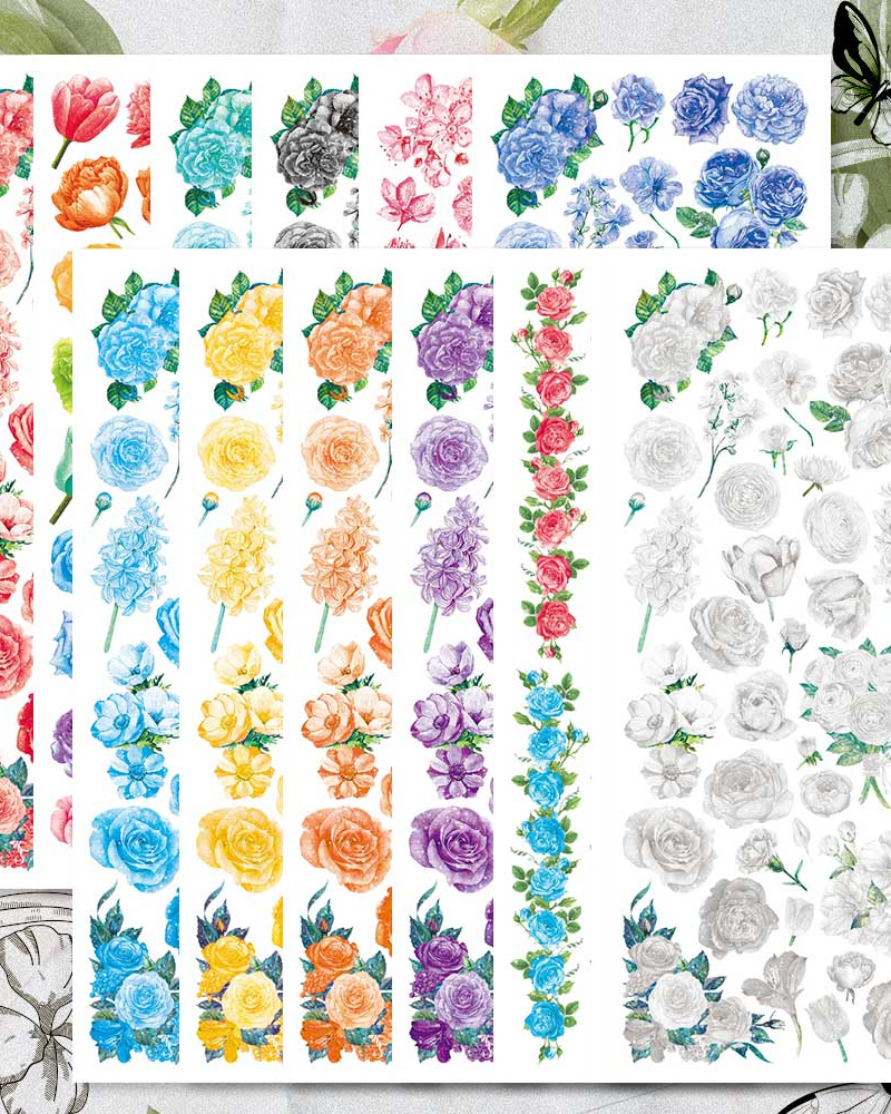 [17] Spring Flower Matte Back Sticker