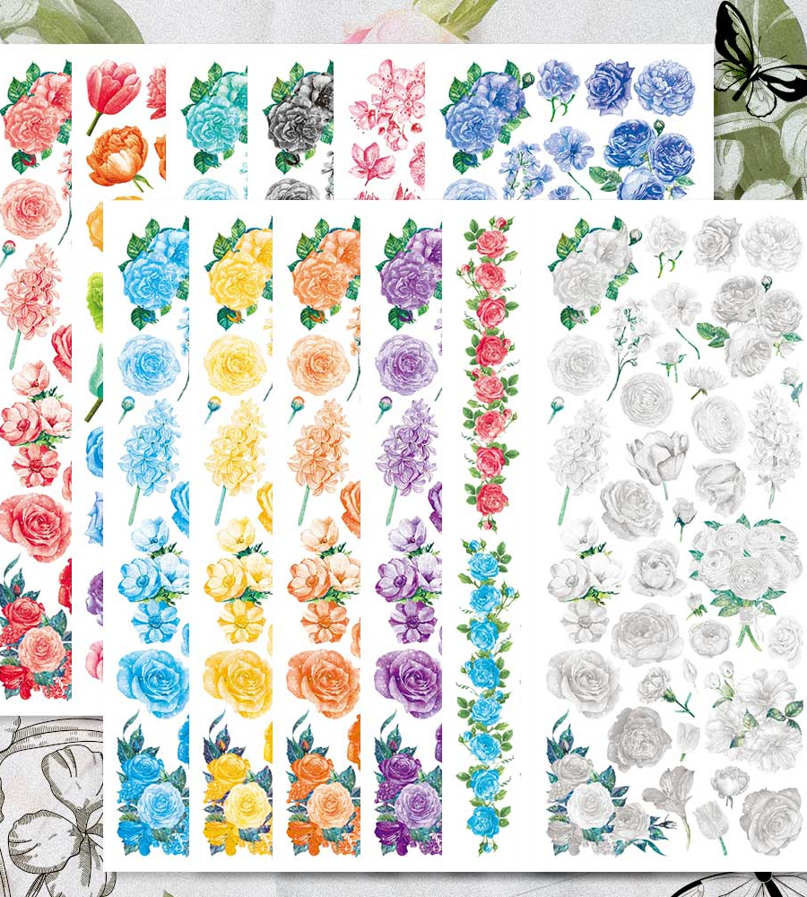 [17] Spring Flower Matte Back Sticker
