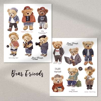 [1] Bear Friends Sticker (2 Types)