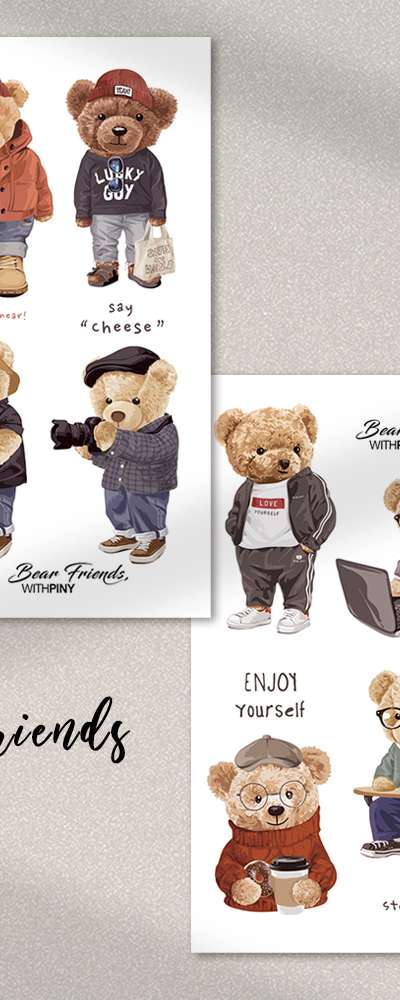 [1] Bear Friends Sticker (2 Types)
