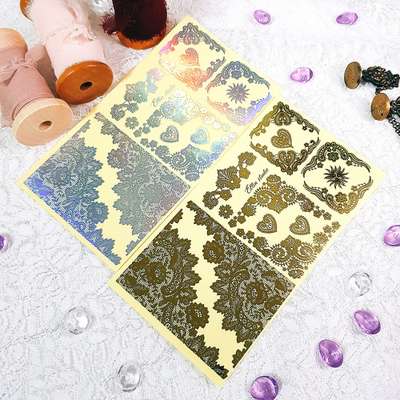 [17] Gold Foil, Hologram Foil Flower Lace 2