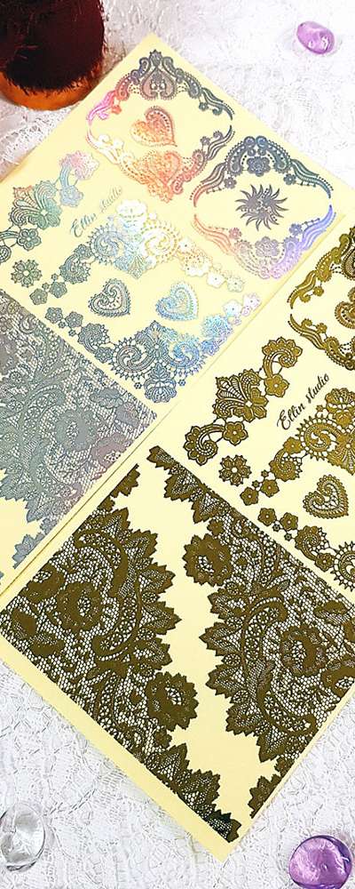 [17] Gold Foil, Hologram Foil Flower Lace 2