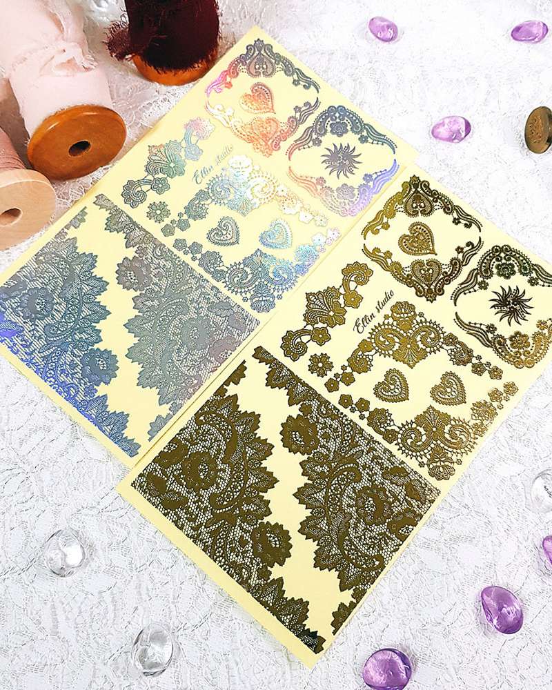 [17] Gold Foil, Hologram Foil Flower Lace 2