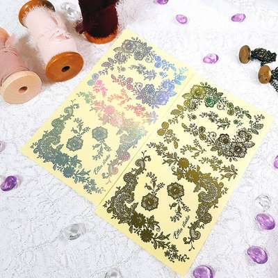 [17] Gold Foil, Hologram Flower Lace 1