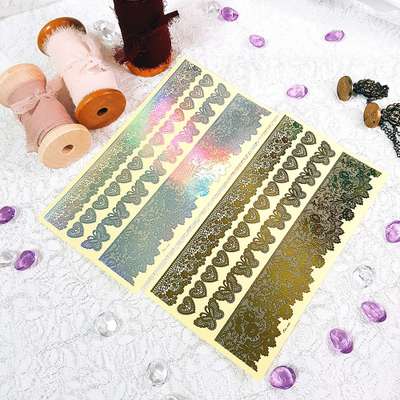 [17] Gold Foil and Hologram Butterfly Lace