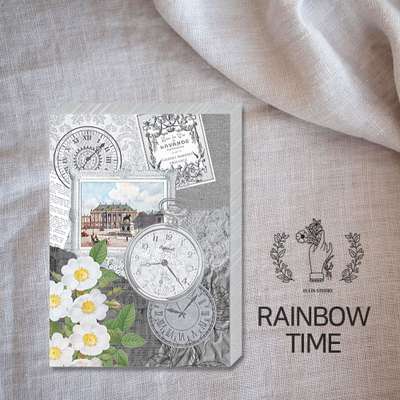 [17] Rainbow Time_Gray Large Deco Sticker