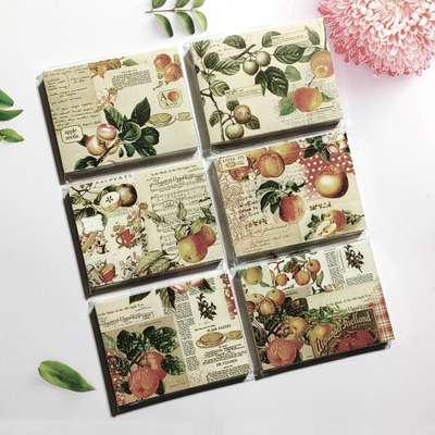 [17] Autumn Apple 6-Type Memo Pads Set