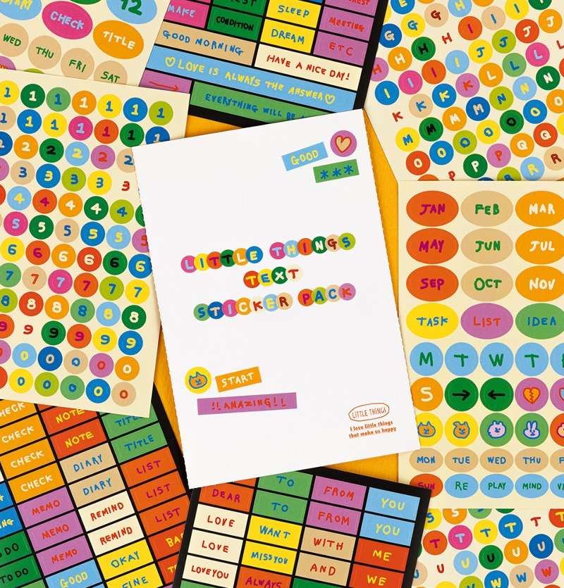 Little Things Text Sticker Pack (Handwriting Deco Deco Foil Deco Photo Card)