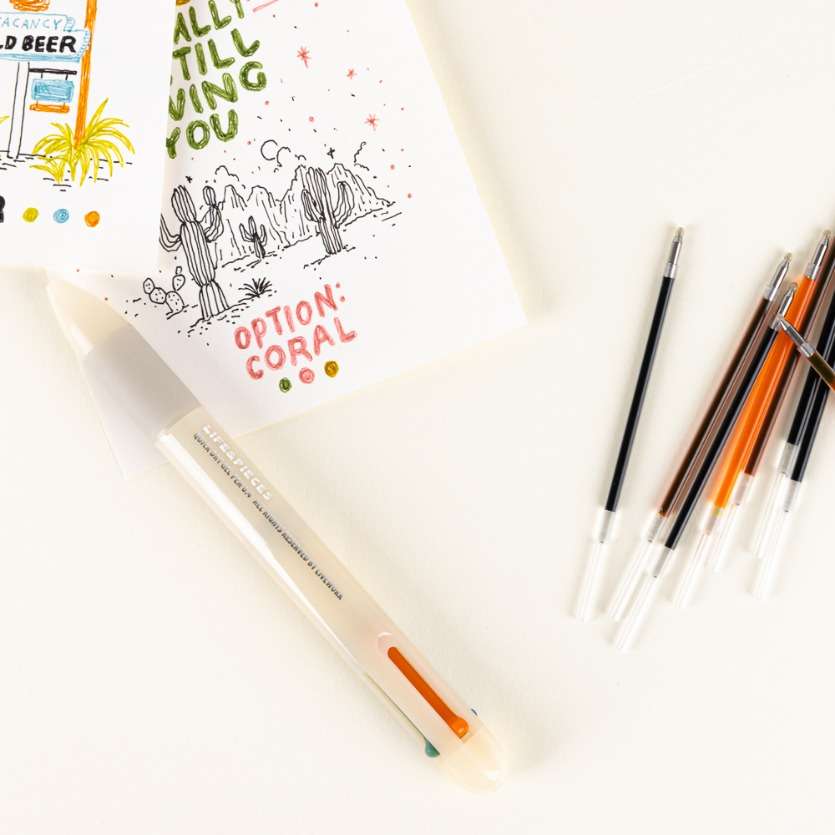 Life and Pieces 4-Color Gel Pen Refill 0.4mm new