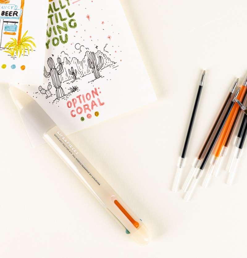 Life and Pieces 4-Color Gel Pen Refill 0.4mm new