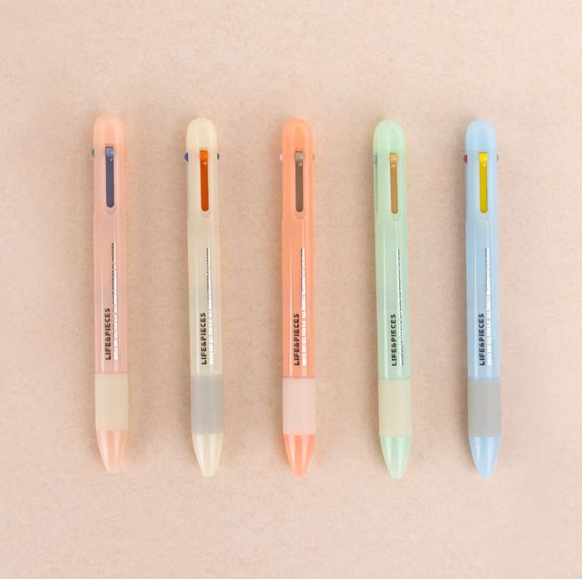Life and Pieces 4-Color Gel Pen 0.4mm New