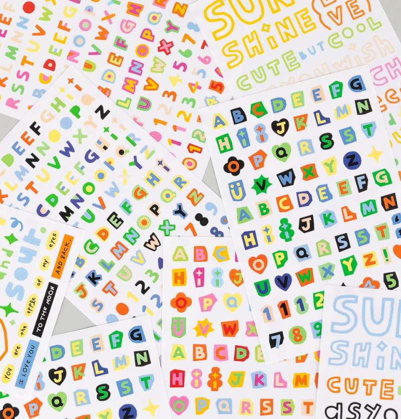 Little Things Cutting Color Typo Sticker Pack (Removable)