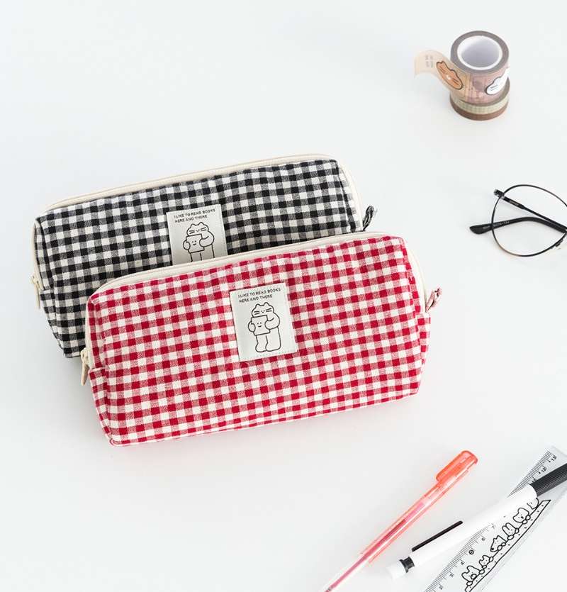 Here There Check Pencil Pouch 2 Color