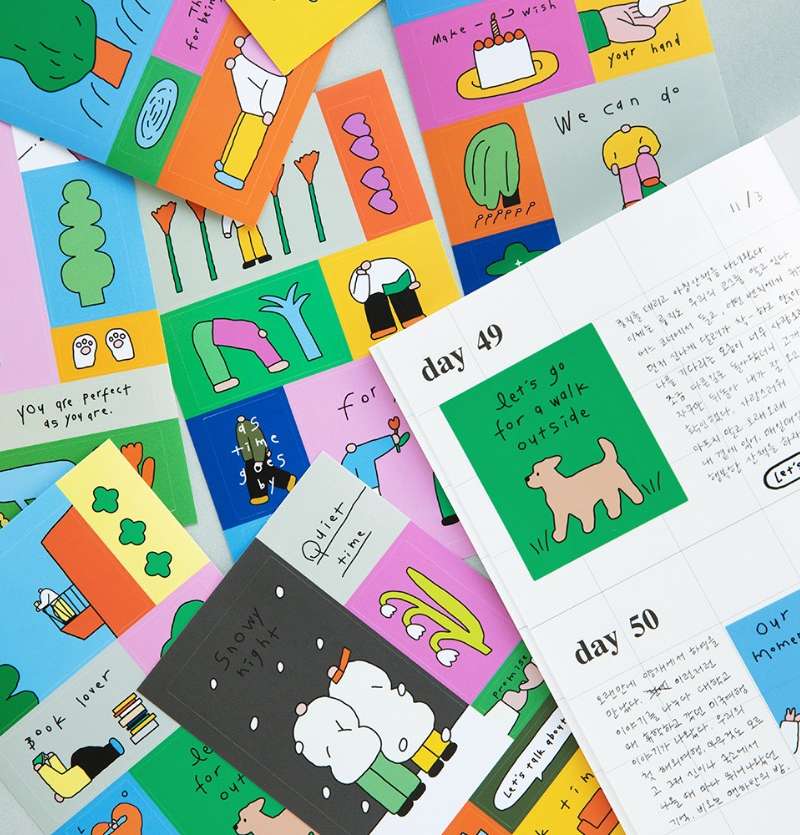 Little Things Drawing Square Sticker Pack (Removable)