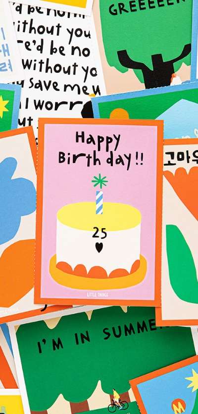 Little Things Typo Sticker Postcard Set (4 Designs)