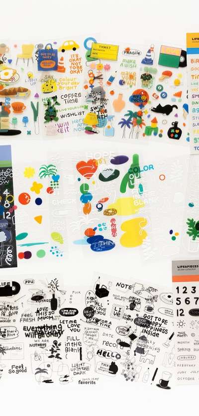 Life and Pieces Sticker Collection Transparent 3 Types