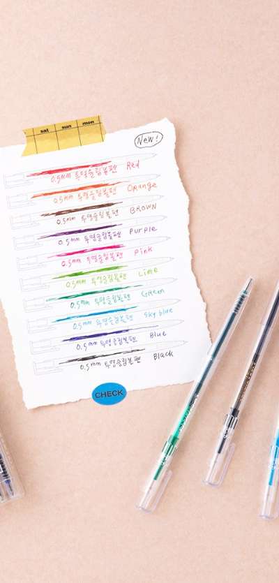 Life and Pieces Transparent Slim Ballpoint Pen 10-Color Set 0.5mm