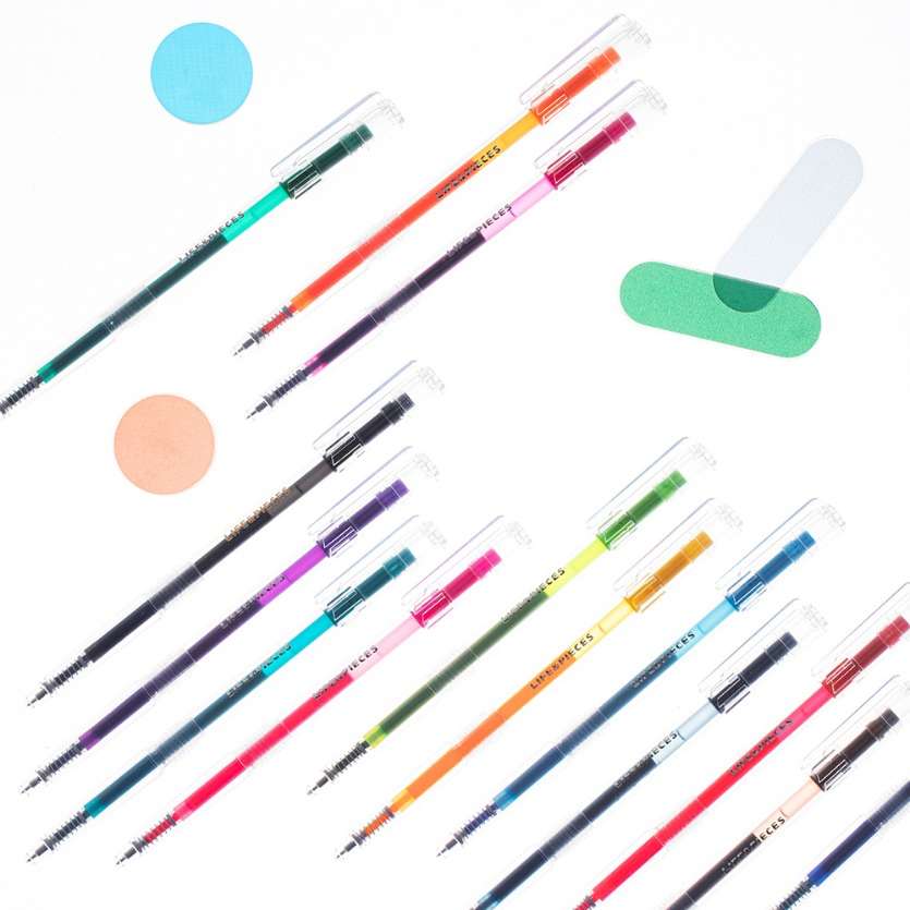 Life and Pieces Clear Gel Pen 14 Colors 0.38mm