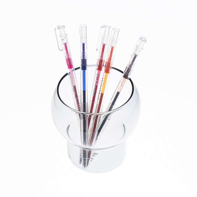 LIVEWORK Life and Pieces Clear Slim Ballpoint Pen 10 Colors 0.5mm