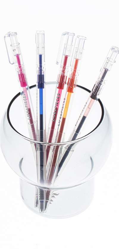 LIVEWORK Life and Pieces Clear Slim Ballpoint Pen 10 Colors 0.5mm
