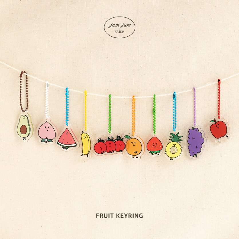 Jamjam Farm Fruits Keyring 10-Pack