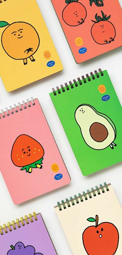 Jamjam Farm Fruits Ring Notebook 8 Types