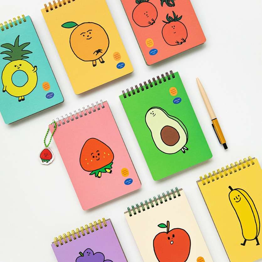 Jamjam Farm Fruits Ring Notebook 8 Types