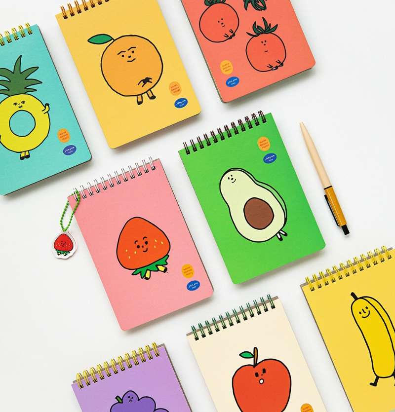 Jamjam Farm Fruits Ring Notebook 8 Types