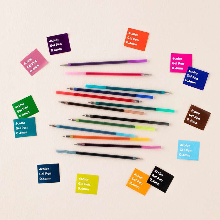 Life and Pieces 4-Color Gel Pen Refill 0.4mm (13 Colors)