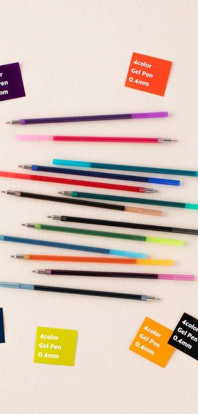 Life and Pieces 4-Color Gel Pen Refill 0.4mm (13 Colors)
