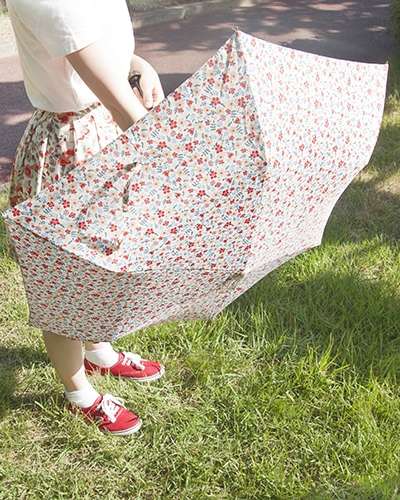 because flower & bird mini 3-fold manual umbrella