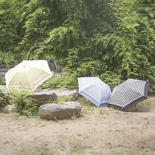 because 2tone gingham mini 3-fold umbrella