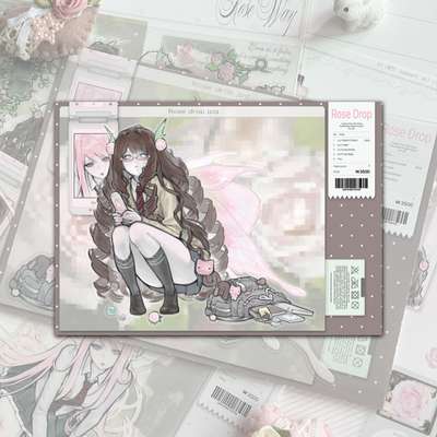 Huae Rose Drop Piece Sticker
