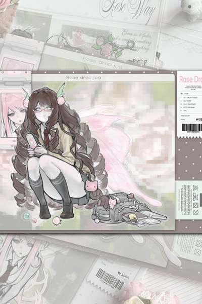 Huae Rose Drop Piece Sticker