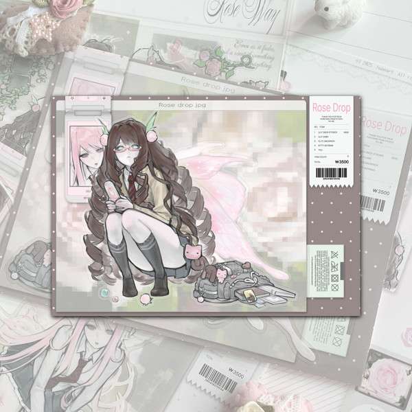 Huae Rose Drop Piece Sticker