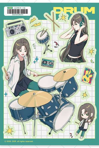 [Dore] High School Band Club - Drum Sticker