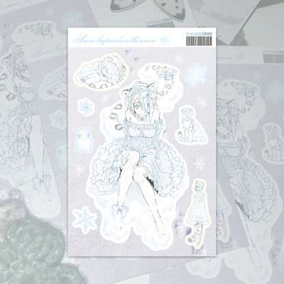 [Huae] Snowy Deer in Snow Sticker