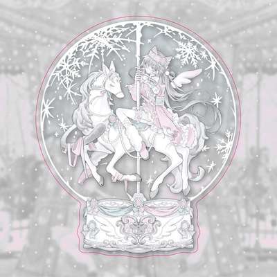 [Gyeol] Pink Noise Park Fragment Sticker Cat