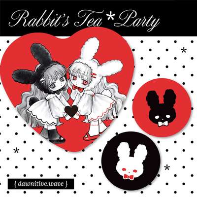 [Gyeol] Rabbit's Tea Party Pin Button Set