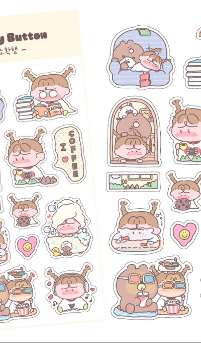 Fluffy Button Small Happiness Sticker