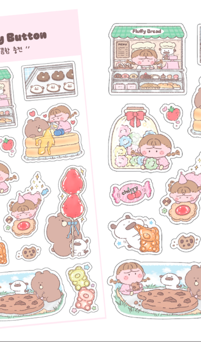 Fluffy Button Sweet Moment Sticker