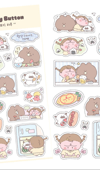 Fluffy Button Foodie's Day Sticker