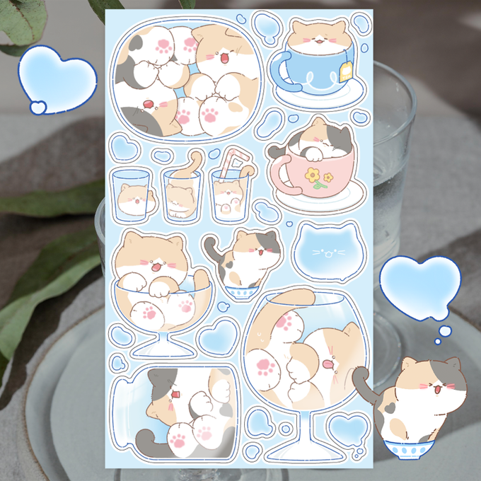 Momo's Cat Keeper Liquid Cat Seal Sticker