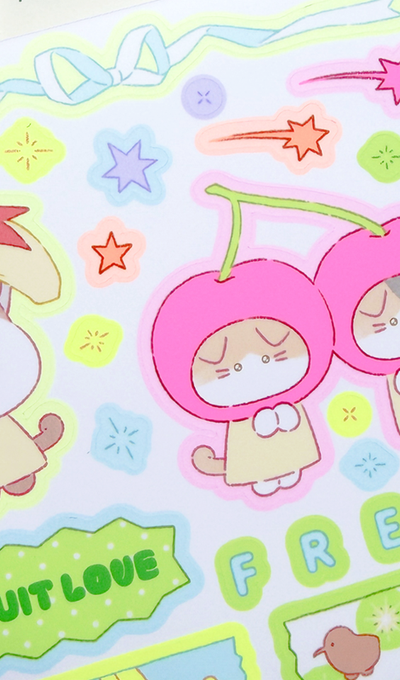 Momo's Caretaker Shining Fruit Seal Stickers