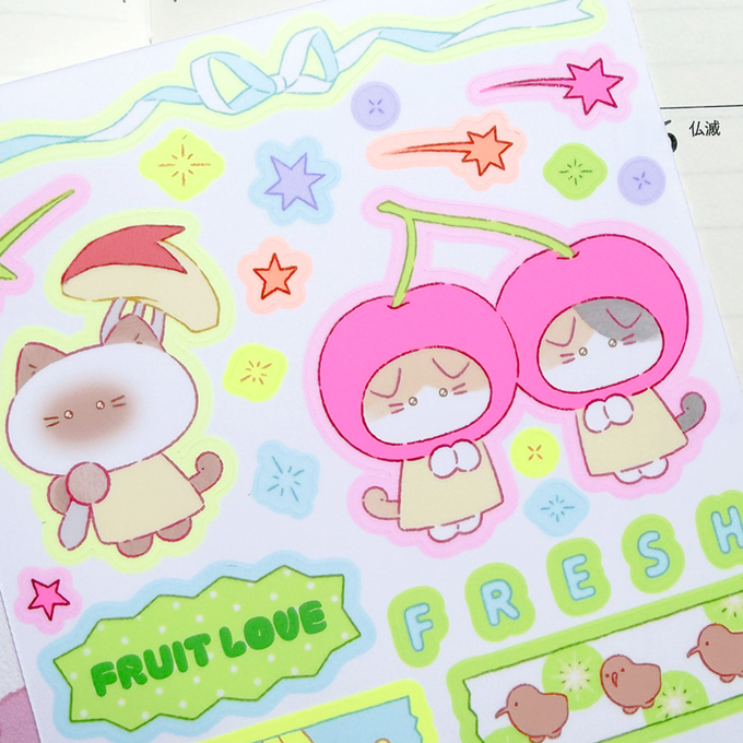 Momo's Caretaker Shining Fruit Seal Stickers